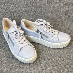 Gabor Dolly Leather Light Blue Sneakers Women's Size 5